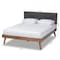 Baxton Studio Alke Dark Grey Upholstered Walnut Wood Full Size Platform Bed 163-10477 - alternate 6